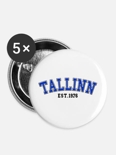 Tallinn gegründet 1976 - Buttons mittel 32 mm (5er Pack) - Weiß