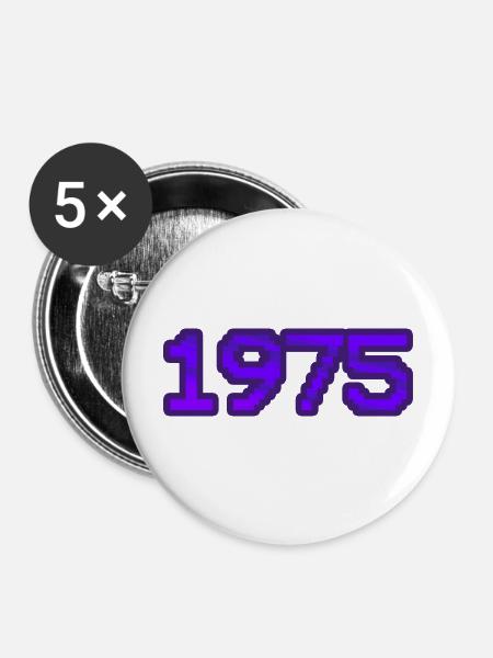 Nerd 1975 - Buttons mittel 32 mm (5er Pack) - Weiß