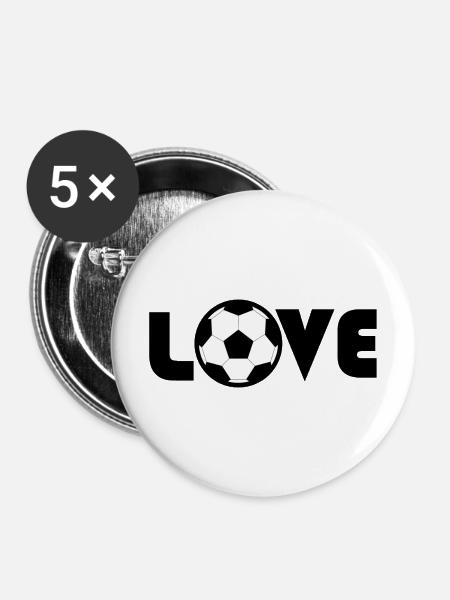 Für Fußballliebhaber - Buttons mittel 32 mm (5er Pack) - Weiß