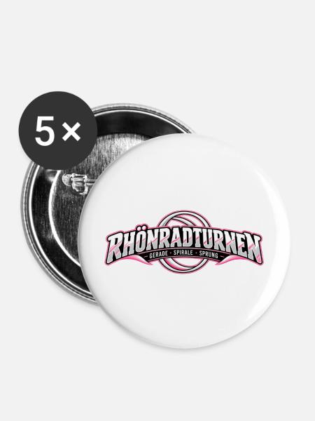 Rhönradturnen Neon Logo - Buttons mittel 32 mm (5er Pack) - Weiß