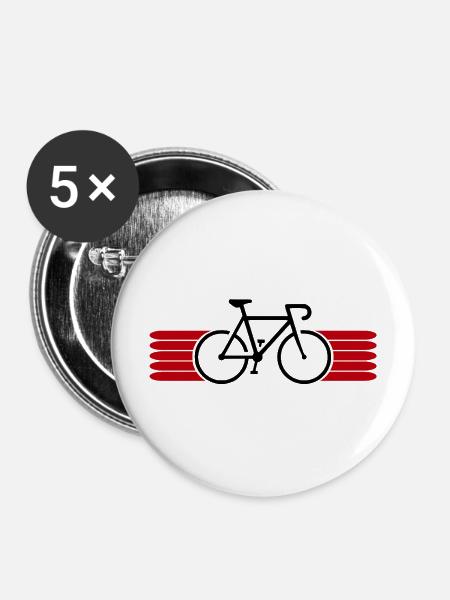 Fahrrad fahren Bike Fahrradfahrer Fahrradfahrerin - Buttons mittel 32 mm (5er Pack) - Weiß