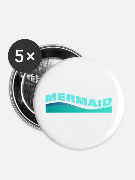 MERMAID - Buttons mittel 32 mm (5er Pack) - Weiß