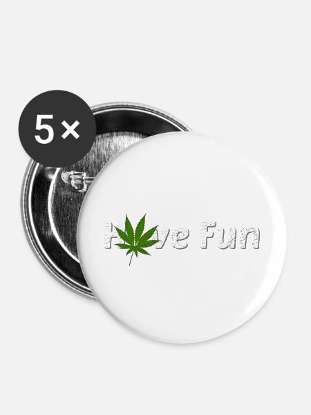 Have Fun - Buttons mittel 32 mm (5er Pack) - Weiß