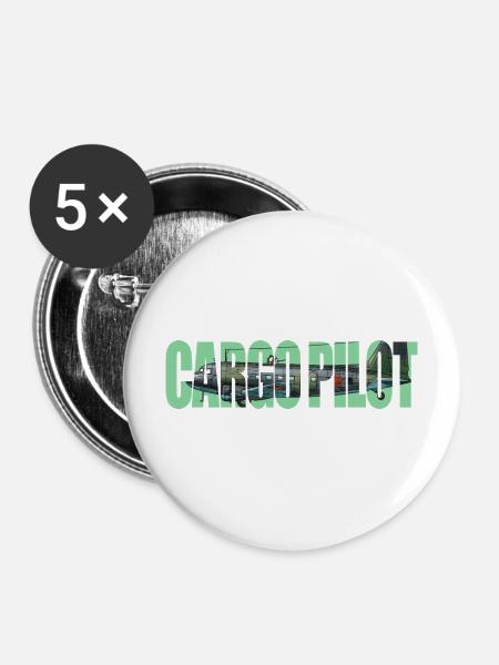 Cargo pilot Li-2 - Buttons mittel 32 mm (5er Pack) - Weiß