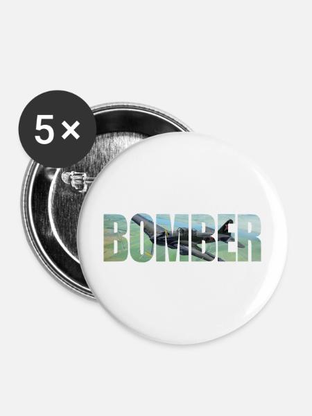 Bomber IL-2 - Buttons mittel 32 mm (5er Pack) - Weiß