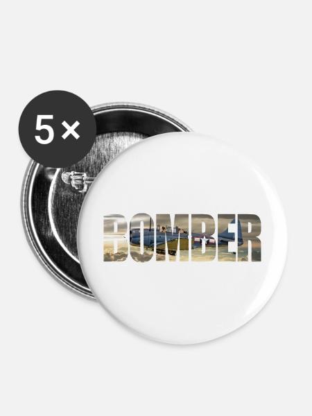 Bomber SBD Dauntless - Buttons mittel 32 mm (5er Pack) - Weiß