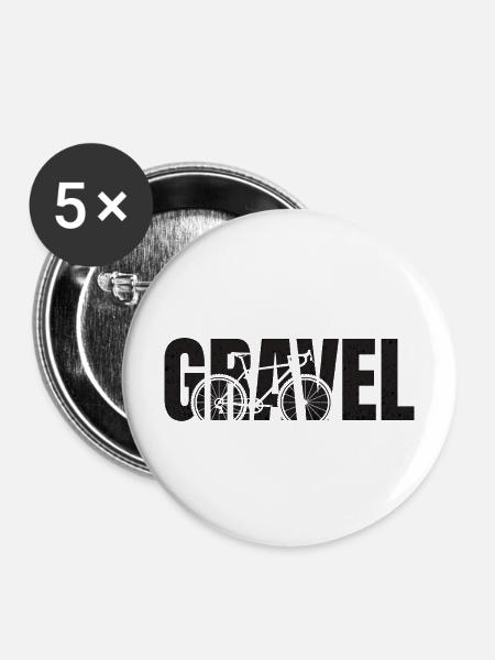 Gravel Typography - Buttons mittel 32 mm (5er Pack) - Weiß