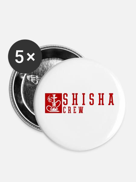 Shisha Crew - Buttons mittel 32 mm (5er Pack) - Weiß