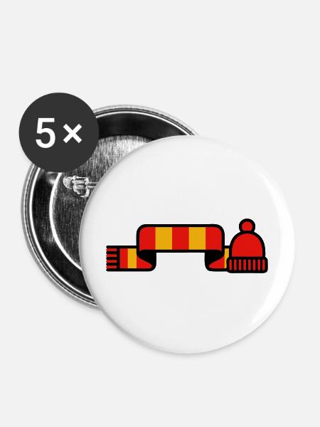 Fanschal Muetze Stadion Logo - Buttons mittel 32 mm (5er Pack) - Weiß