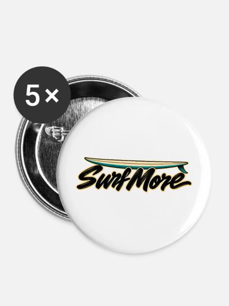 Surf More – Noserider Classic - Buttons mittel 32 mm (5er Pack) - Weiß