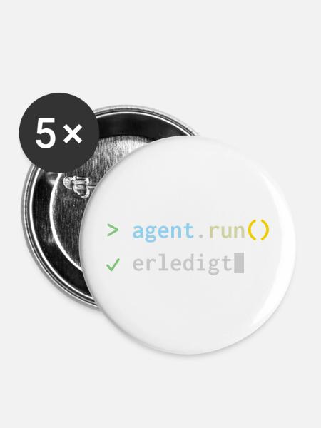 agent.run() erledigt – KI-Agent Terminal - Buttons mittel 32 mm (5er Pack) - Weiß