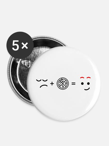 Mitternachtsblick mit großen Augen - Buttons mittel 32 mm (5er Pack) - Weiß