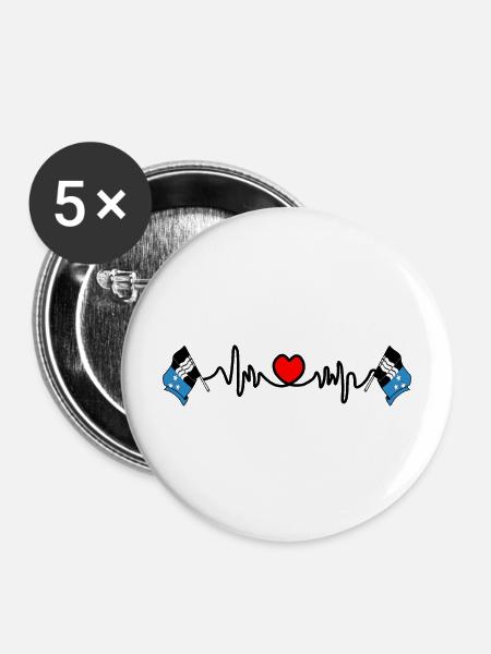 Herzfrequenz-Cardio für den Aargau Schweiz - Buttons mittel 32 mm (5er Pack) - Weiß