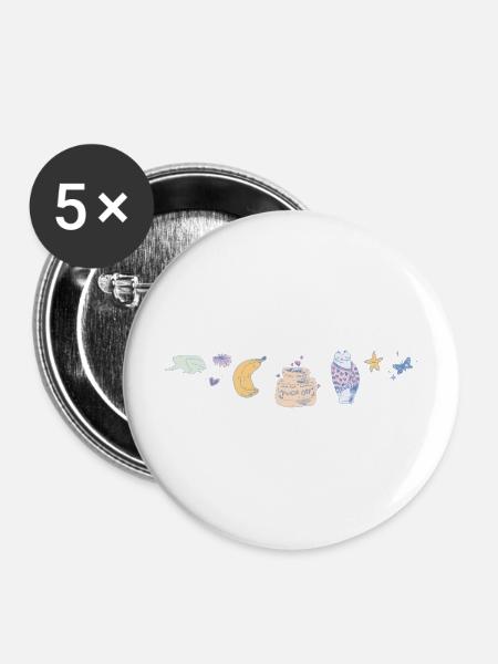 ARTIKEL - Buttons mittel 32 mm (5er Pack) - Weiß
