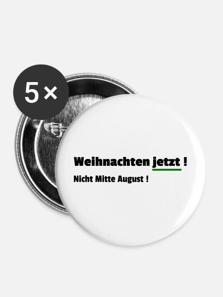 Weihnachten jetzt - Buttons mittel 32 mm (5er Pack) - Weiß