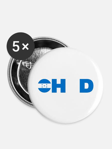 Honduras - Buttons mittel 32 mm (5er Pack) - Weiß