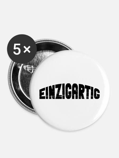 Einzigartig - Buttons mittel 32 mm (5er Pack) - Weiß