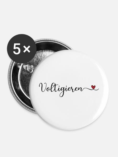 Voltigieren - Buttons mittel 32 mm (5er Pack) - Weiß