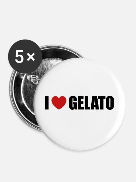 I love Gelato - Buttons mittel 32 mm (5er Pack) - Weiß