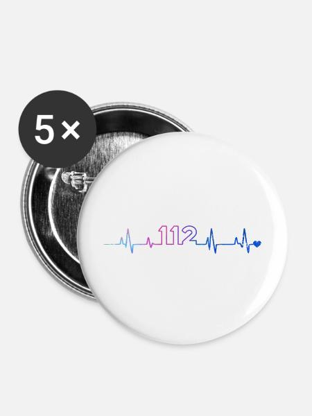 112 - Buttons mittel 32 mm (5er Pack) - Weiß