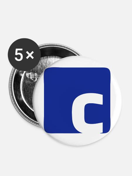 C Logo - Buttons mittel 32 mm (5er Pack) - Weiß