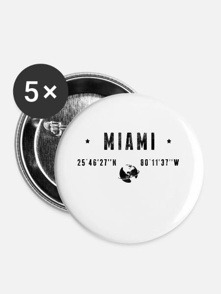 MIAMI - Buttons mittel 32 mm (5er Pack) - Weiß