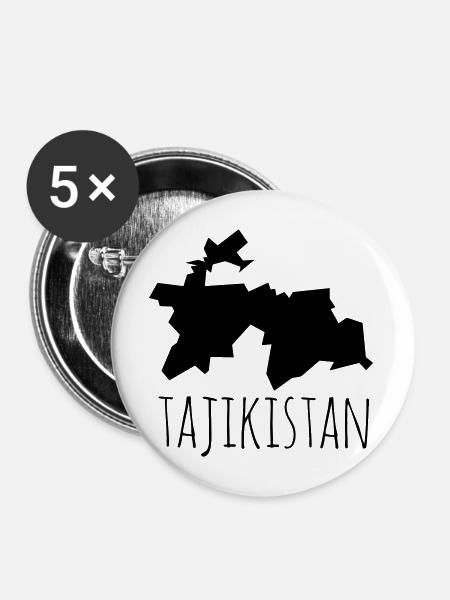 Tajikistan - Buttons mittel 32 mm (5er Pack) - Weiß