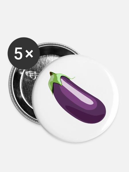 Aubergine - Buttons mittel 32 mm (5er Pack) - Weiß