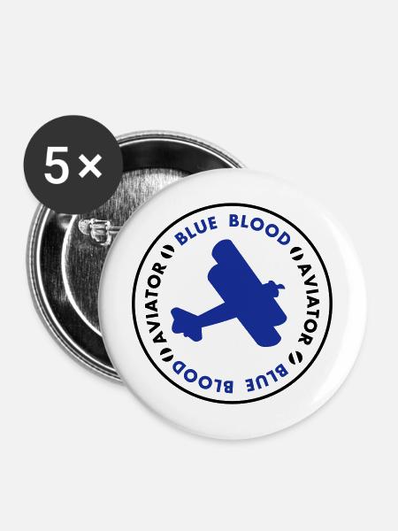 Aviator- blue blood - Buttons mittel 32 mm (5er Pack) - Weiß