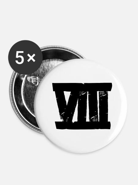 VIII - acht - Tape - Buttons mittel 32 mm (5er Pack) - Weiß