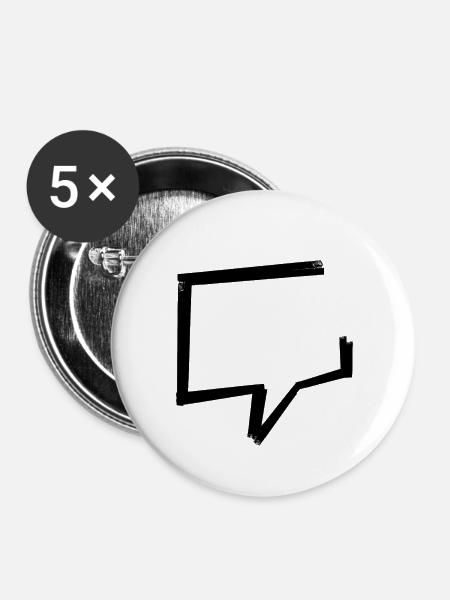 Sprechblase - Tape - Buttons mittel 32 mm (5er Pack) - Weiß