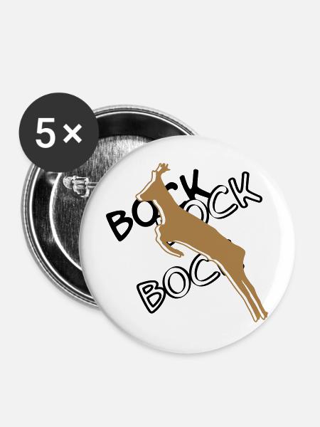 Bock³ - Buttons mittel 32 mm (5er Pack) - Weiß