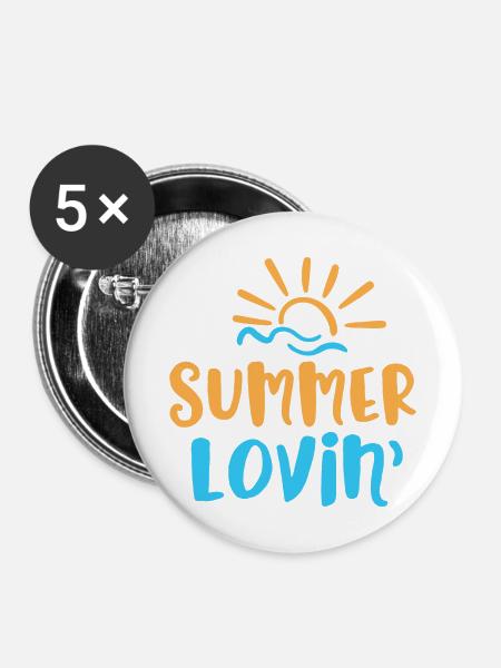 Summer Lovin ' - Buttons mittel 32 mm (5er Pack) - Weiß