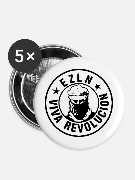 EZLN - Buttons mittel 32 mm (5er Pack) - Weiß