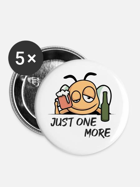 Just One More - Buttons mittel 32 mm (5er Pack) - Weiß