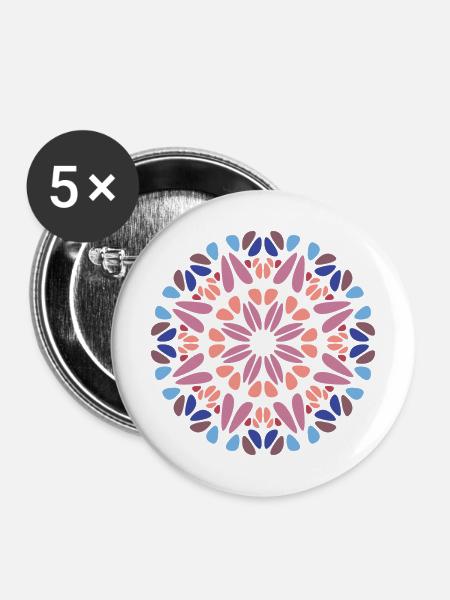 Mandala - Buttons mittel 32 mm (5er Pack) - Weiß