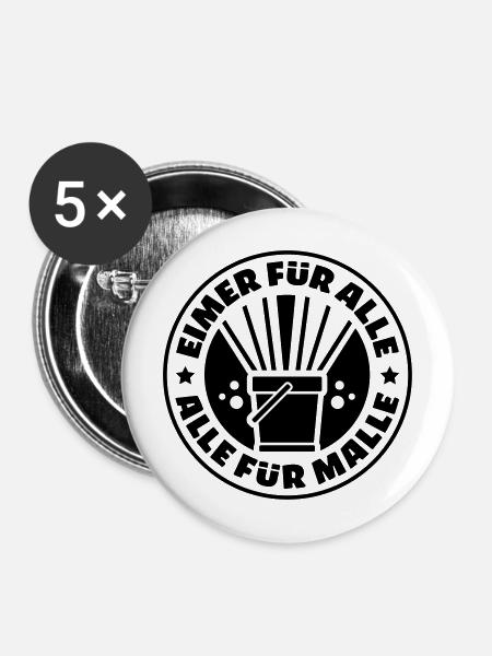 party mallorca urlaub - Buttons mittel 32 mm (5er Pack) - Weiß