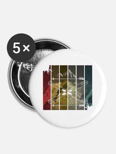 Ski - Buttons mittel 32 mm (5er Pack) - Weiß