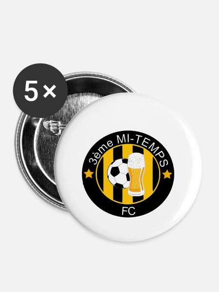 3. Halbzeit - Buttons mittel 32 mm (5er Pack) - Weiß