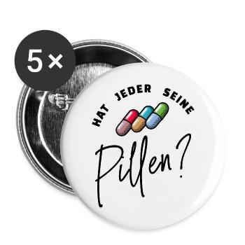 Lustig Spruch Pillen Medikamente Krankenpfleger - Buttons mittel 32 mm (5er Pack) - Weiß - Vorne