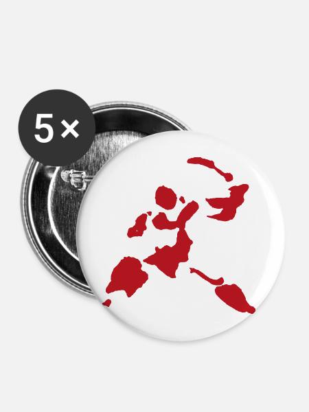 Blutspritzer Schwerkämpfer Krieger Figur - Buttons mittel 32 mm (5er Pack) - Weiß