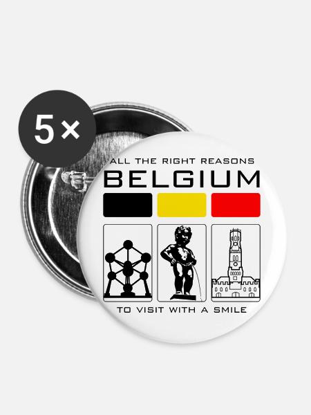 Bunte Blöcke und Bogen - Buttons mittel 32 mm (5er Pack) - Weiß