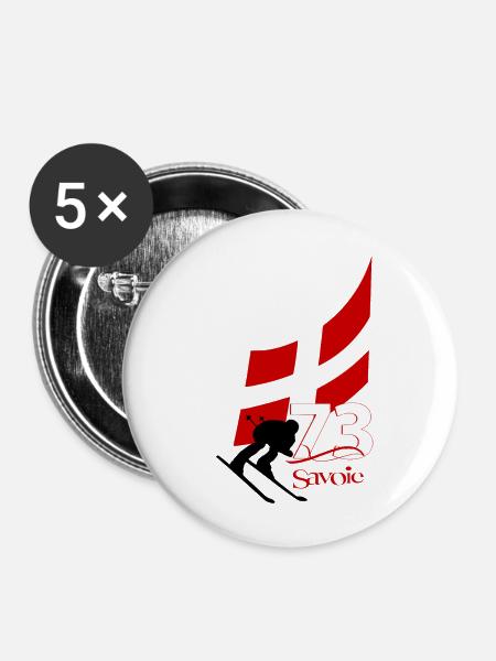 Savoie - Buttons mittel 32 mm (5er Pack) - Weiß