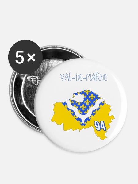 Val de Marne - Buttons mittel 32 mm (5er Pack) - Weiß