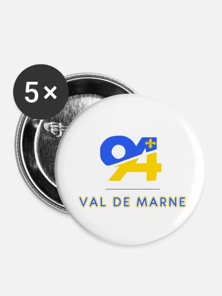 Val de Marne - Buttons mittel 32 mm (5er Pack) - Weiß