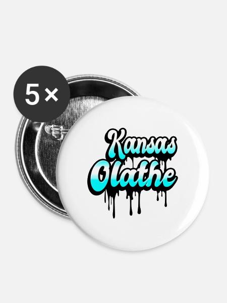 Olathe Kansas Design - Buttons mittel 32 mm (5er Pack) - Weiß