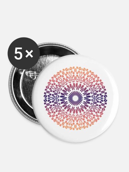 Mandala - Buttons mittel 32 mm (5er Pack) - Weiß