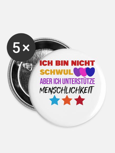Lesbisch Lgbt Gleichberechtigung Statement Herz - Buttons mittel 32 mm (5er Pack) - Weiß