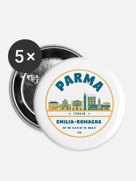 Emilia Romagna Stadtlandschaft - Buttons mittel 32 mm (5er Pack) - Weiß