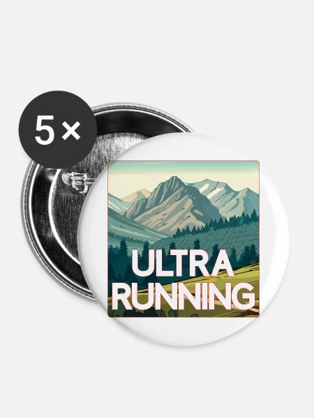 Ultra Laufen - Buttons mittel 32 mm (5er Pack) - Weiß
